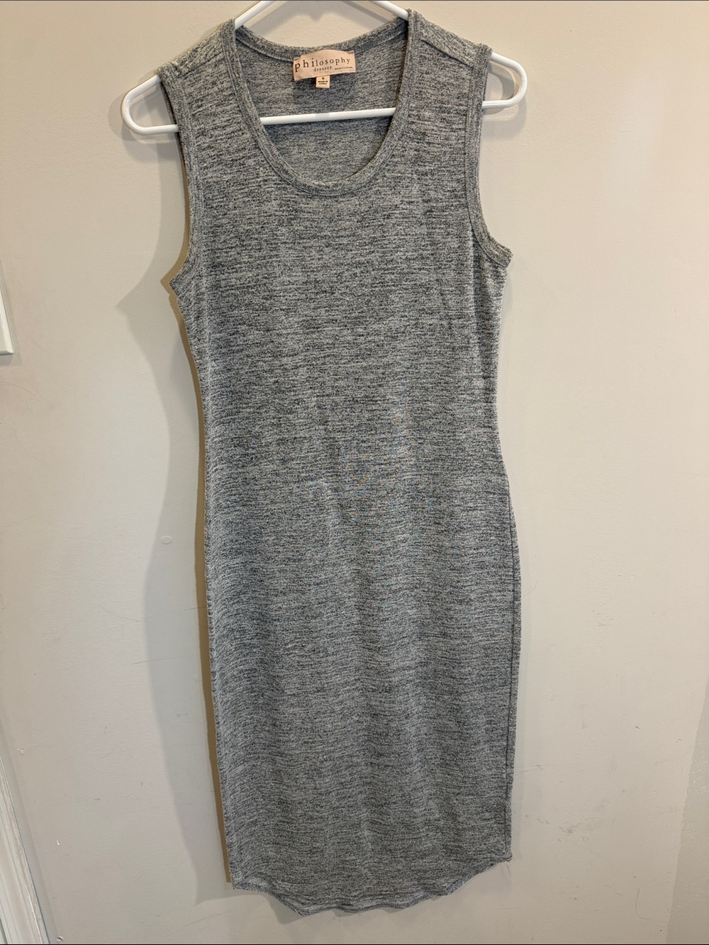 Philosophy Heather Gray Sleeveless Knit Midi Dress